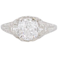 Gia Report Old Mine 3.00 Carat Art Deco Engagement Ring