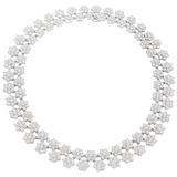 Diamant-Platin-Cluster-Blumen-Halskette mit prächtigen Diamanten