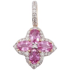 Pink Sapphire Diamond Rose Gold Pendant