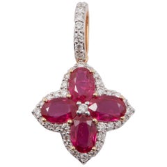 Ruby Diamond Rose Gold Pendant