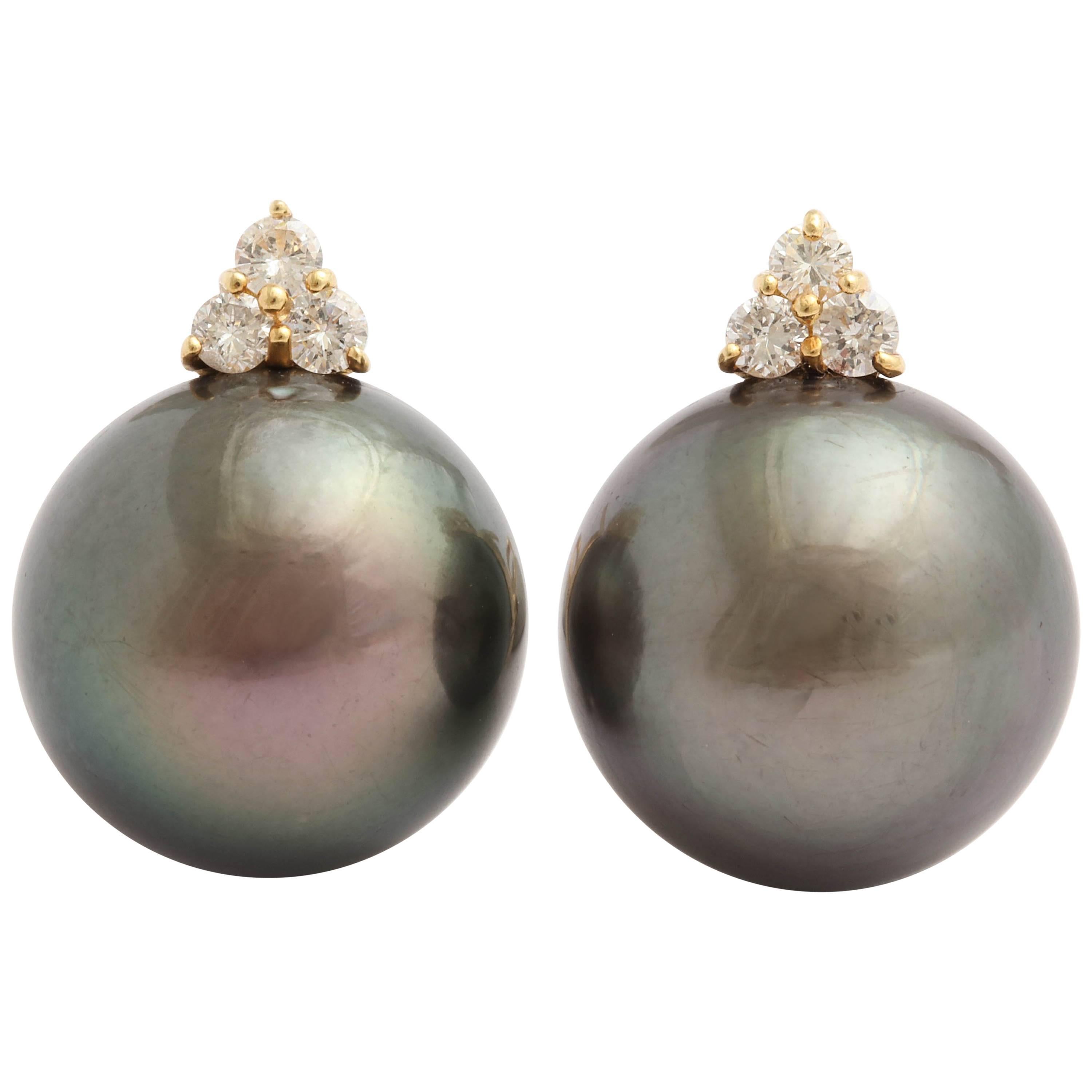 South Sea Cultured Pearl Diamond Yellow Gold Clip-On Earrings