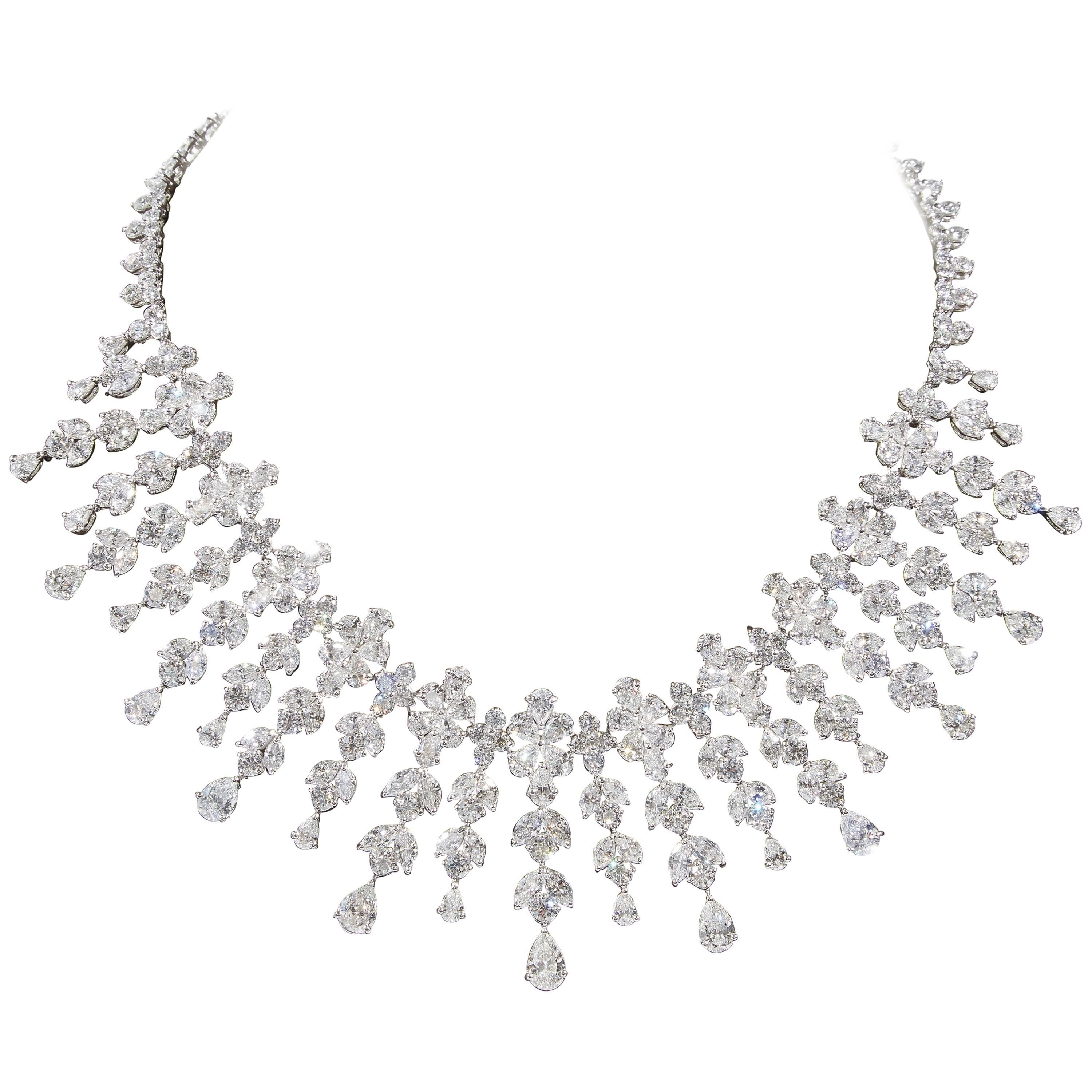 Magnificent Diamond Drop Necklace For Sale