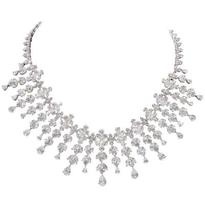 Diamond Scene Important 150 Carat Diamonds Platinum Drop Necklace For ...