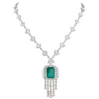 Important Cushion Cut Ceylon Sapphire Diamond Platinum Necklace For ...