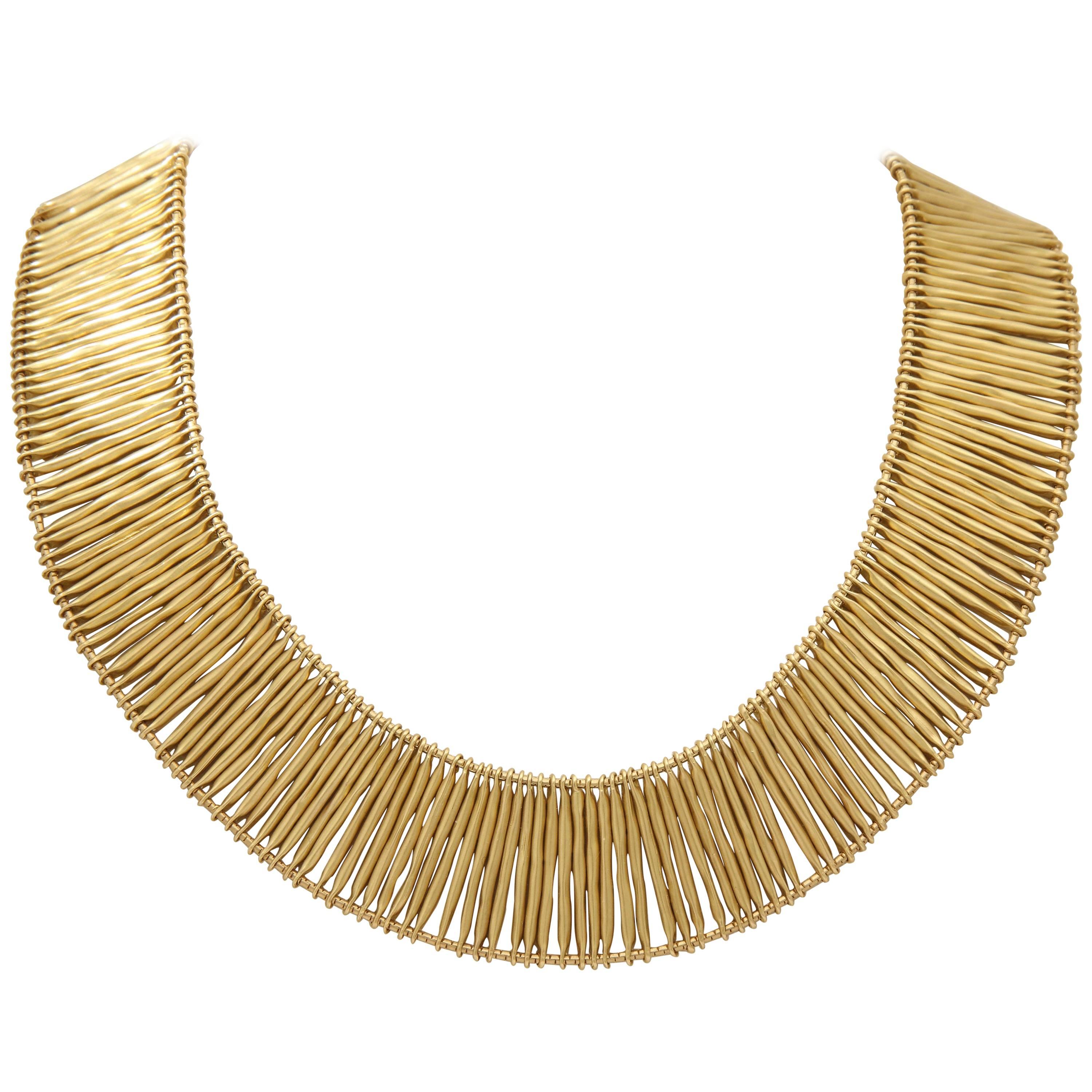 1970s H.Stern Flexible and Sliding Gold Stick Pieces Escalator Necklace