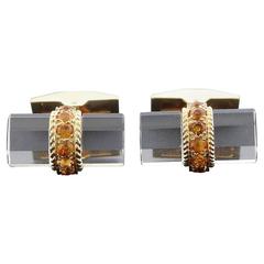 Tiffany 
Co. France Crystal Citrine Gold Cufflinks