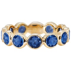 3.00 Carat St. Clair Blue Sapphire Bezel Set Eternity Band ring