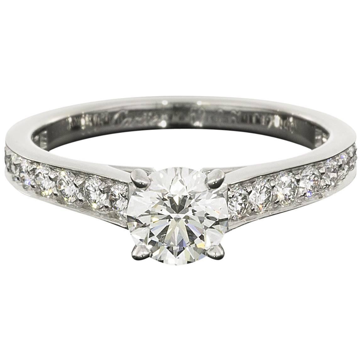 Cartier Round Diamond GIA Certified Platinum Solitaire 1895 Engagement