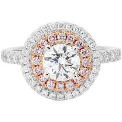 Australian Argyle 1.02 Carat GIA Certified White and Argyle Pink Diamonds Ring 3