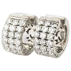 White Gold Diamond Hoop Earrings 2.10 Carat 12