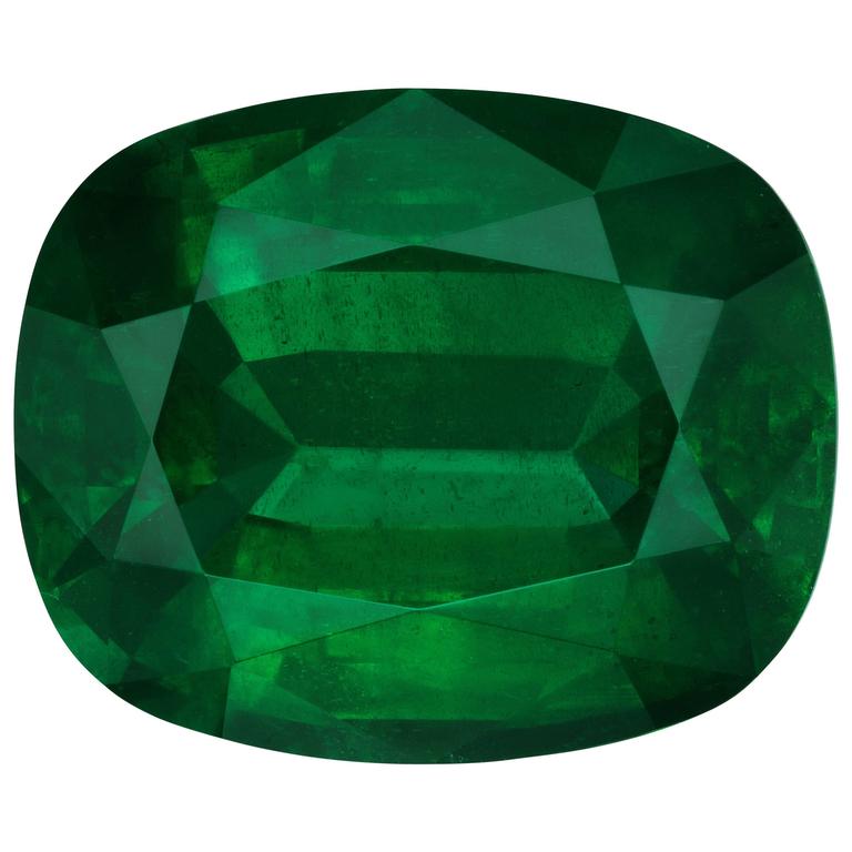 GIA Gubelin Certified Untreated 16.27 Carat Loose Emerald Cushion For Sale at 1stdibs