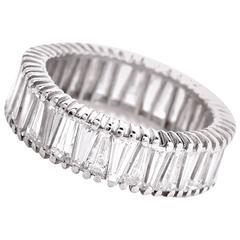 1960s Tapered Baguette Diamond Platinum Eternity Band Ring 1