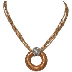 Rose Gold Diamond Pendant Necklace