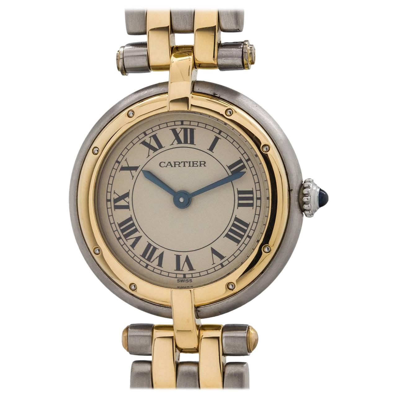 Cartier Ladies yellow gold stainless steel Vendome Panther quartz wristwatch