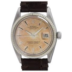 Rolex Stainless Steel Datejust automatic Tropical Peach Wristwatch, circa 1963