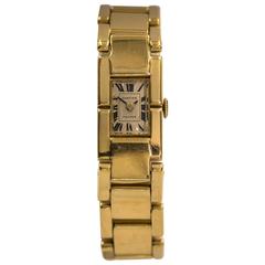 Vintage Rare Art Deco Cartier Gold Tank Tread Bracelet Tank Watch