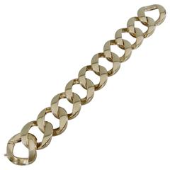Verdura Greta Garbo Rare Extra Large Heavy Curb Link Chain Gold Bracelet