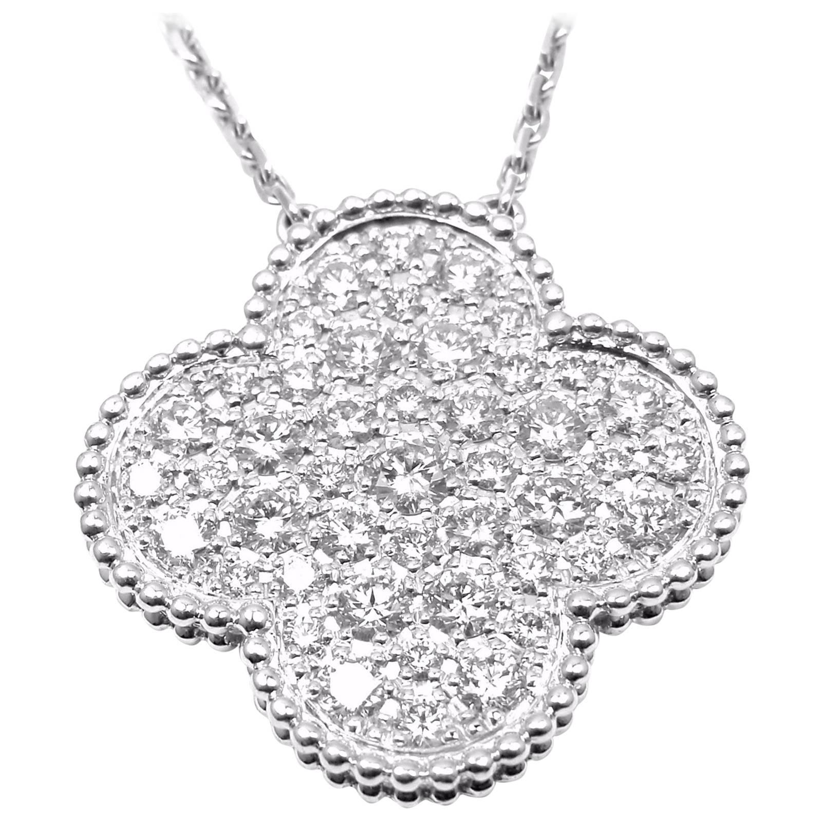 Van Cleef & Arpels Diamond Magic Alhambra White Gold Necklace