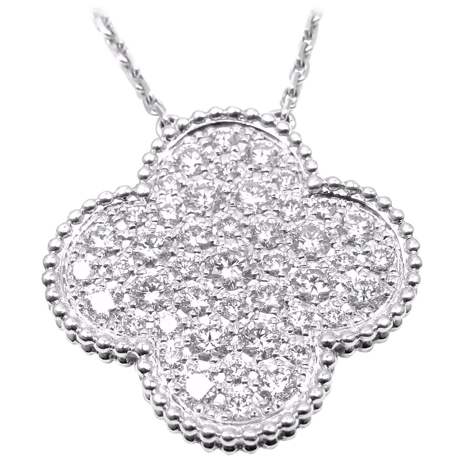 van cleef alhambra diamond necklace