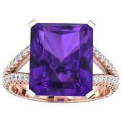 Ferrucci 8.20 Carat Amethyst Rose Gold 0.50 Carats of Diamonds Ring 5