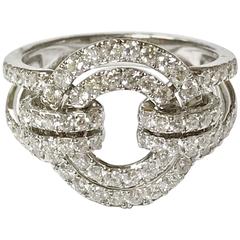 Wonderful White Gold and Diamonds Articulated Circle Ring 9