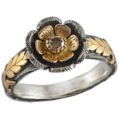 Buttercup Diamond 18 Karat Gold & Silver Ring 12