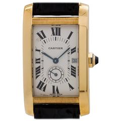 Cartier Ladies Yellow Gold Tank American Midsize Quartz Wristwatch, circa 2000