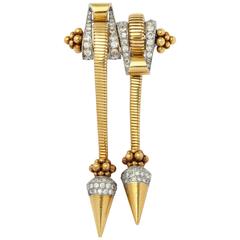 Boucheron Retro Diamond Gold Brooch 2
