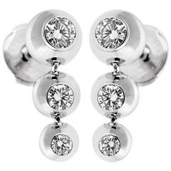 Cartier Diamond White Gold Drop Earrings