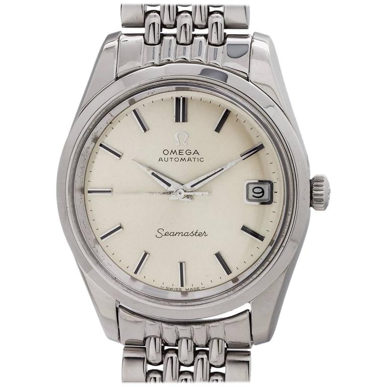 Omega Stainless Steel Seamaster Automatic Wristwatch, circa 1970 at 1stDibs