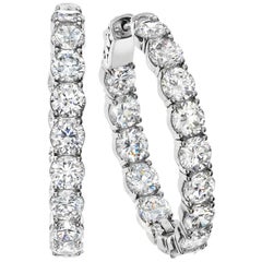 Inside Out Oval Diamond Hoops 8
