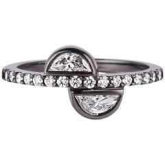 Cushla Whiting Half Moon Diamond Gold Ring