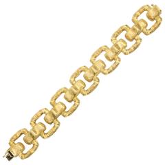 Retro Striking Chunky Modernist Gold Link Statement Bracelet