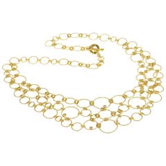 Roberto Coin Stunning Diamond Gold Circle Link Statement Necklace