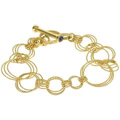 Roberto Coin Yellow Gold Chain Toggle Closure Bracelet