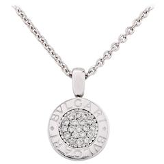 Small Bulgari Bvlgari Diamond White Gold Pendant 9