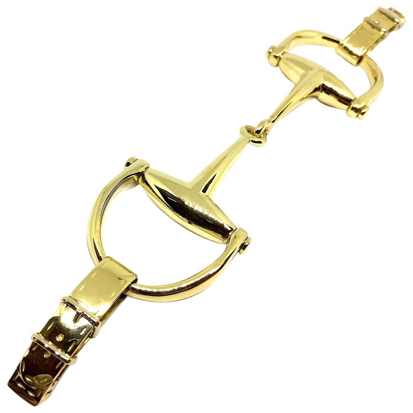 Carlo Weingrill Horsebit Yellow Gold Bracelet For Sale