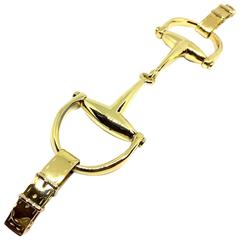 Vintage Carlo Weingrill Horsebit Yellow Gold Bracelet