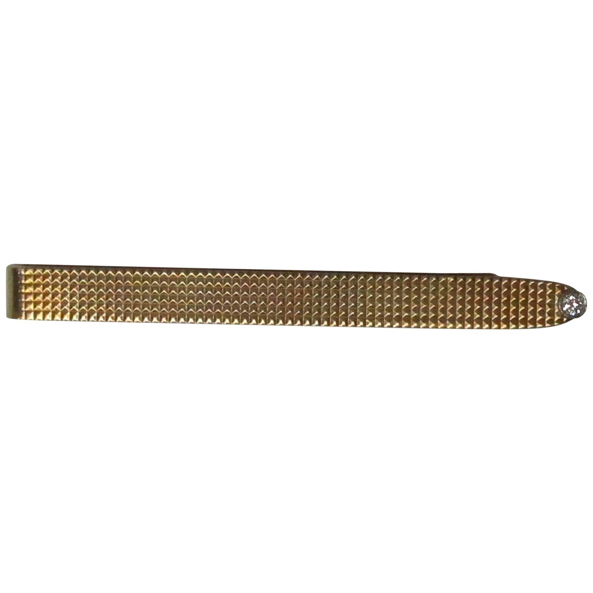 Tiffany & Co. Diamond Gold Platinum Tie Clip