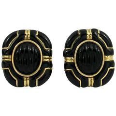 Onyx Gold Earrings 1