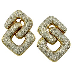 Geometric Gold and Diamond Earrings 7