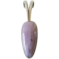 Jack Nutting Lavender Agate Sterling Silver Modernist Pendant