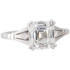 2.23 Carat GIA Certified Asscher Cut Diamond White Gold Ring