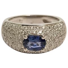 Sapphire Diamonds White Gold Cocktail Ring 11