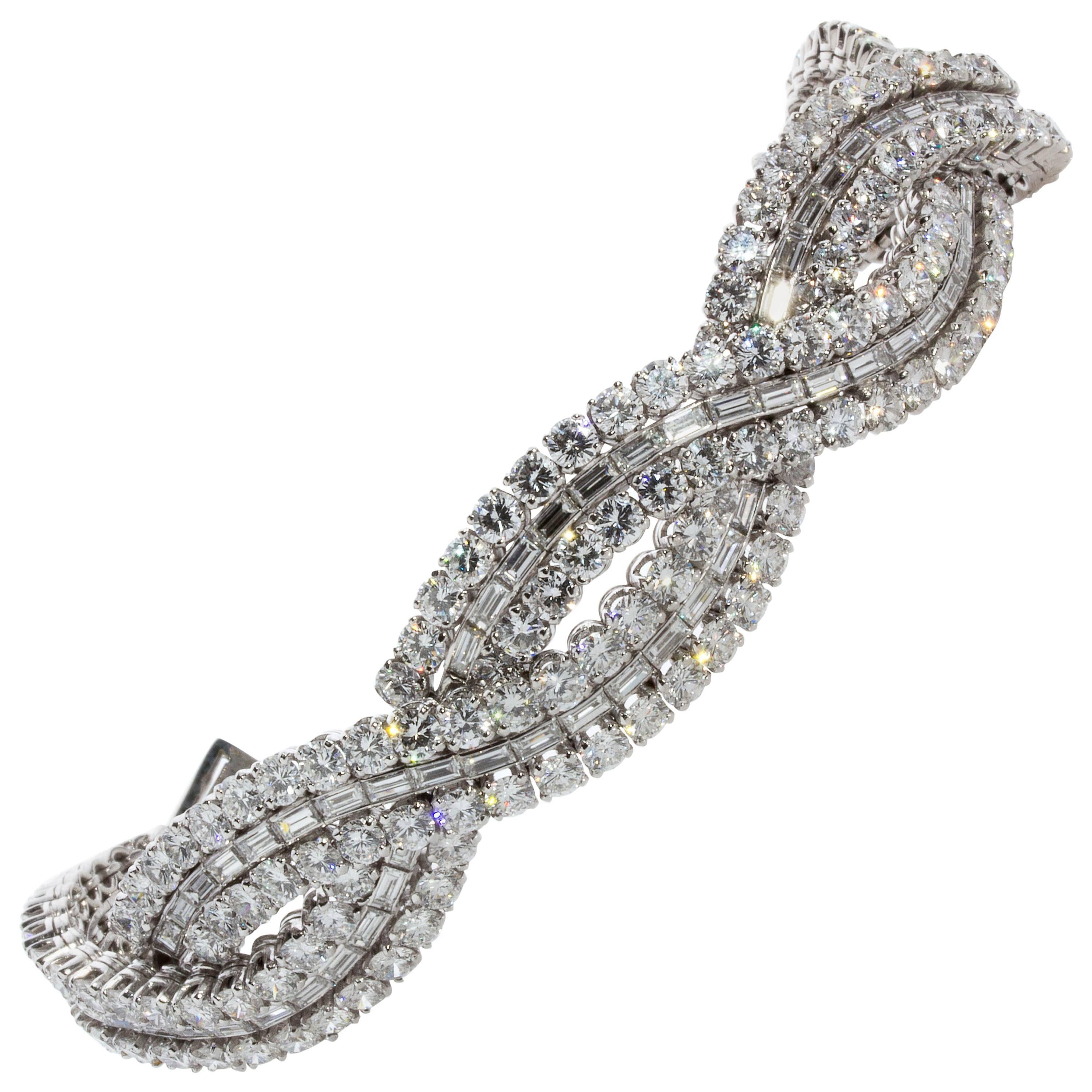 Boucheron Paris Platinum Diamond Bracelet For Sale
