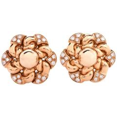Bulgari Floral Diamond Yellow Gold Clip-Back Earrings 5