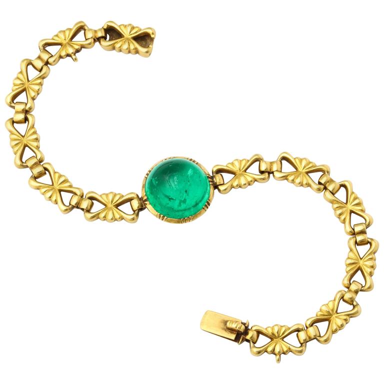Carlo Giuliano Cabochon Emerald Gold Bracelet At 1stdibs Carlo Giuliano Cabochon Emerald Gold Bracelet For