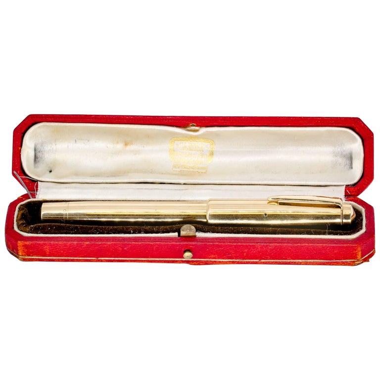 Cartier Art Deco Gold Fountain Pen For Sale at 1stDibs cartier art