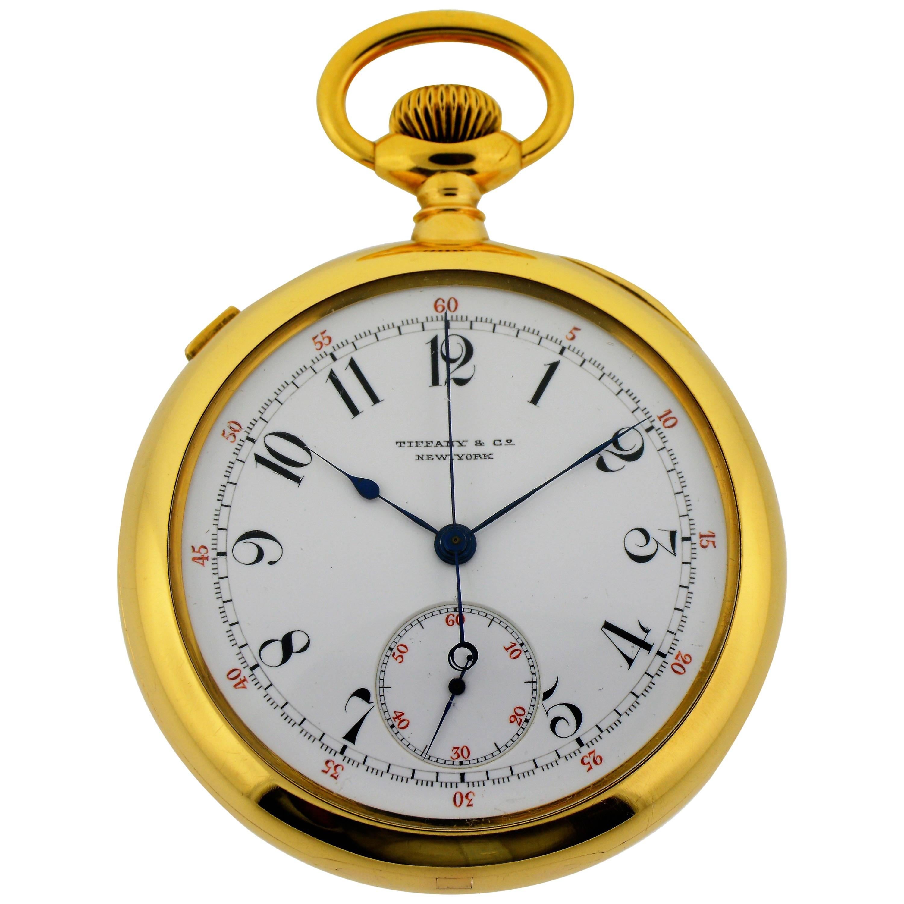 Patek Philippe Tiffany & Co. Rose Gold Split Seconds Chronograph Pocket Watch