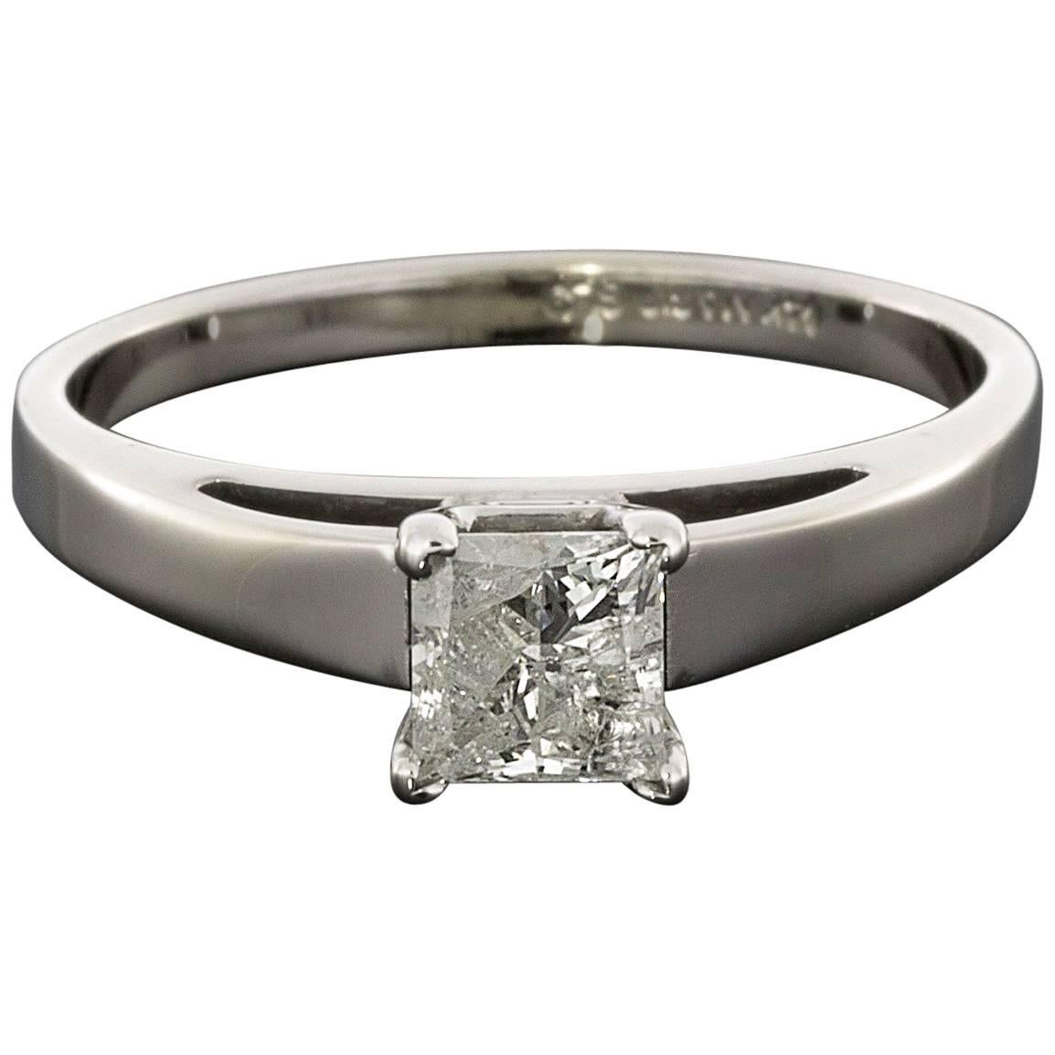 .52 Carat Princess Diamond White Gold Solitaire Engagement Ring